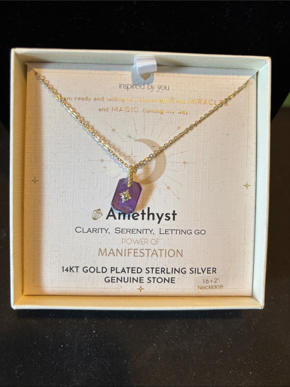 Amethyst Pendant Necklace - Gold-Plated Sterling Silver by (unspecified)